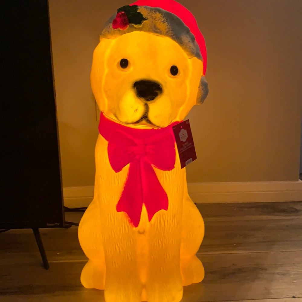 24 Inch Tall Holiday Puppy Lights up!!!